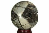 Polished Septarian Geode Sphere - Madagascar #215086-2